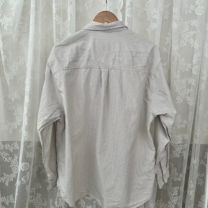 [BUNJANG] Covernat Striped Oxford Shirt - Beige / L) 커버낫 스트라이프 셔츠 베이지