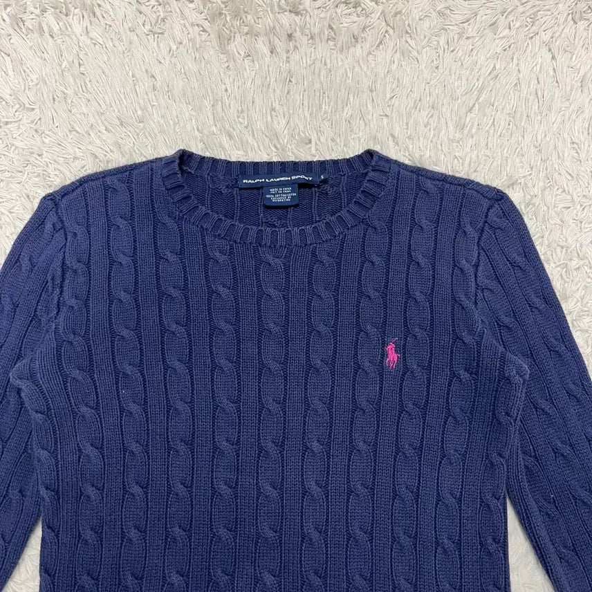 [BUNJANG] Polo Ralph Lauren Cable Knit Sweater / 폴로 네이비 케이블 니트