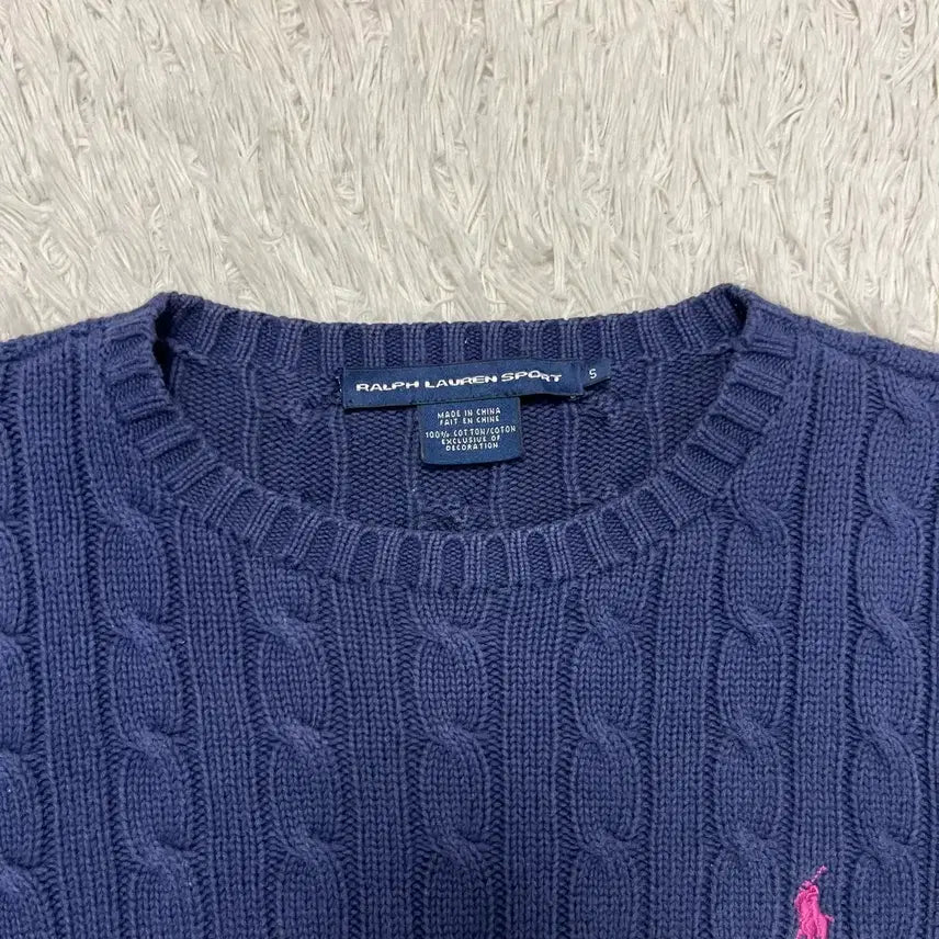 [BUNJANG] Polo Ralph Lauren Cable Knit Sweater / 폴로 네이비 케이블 니트