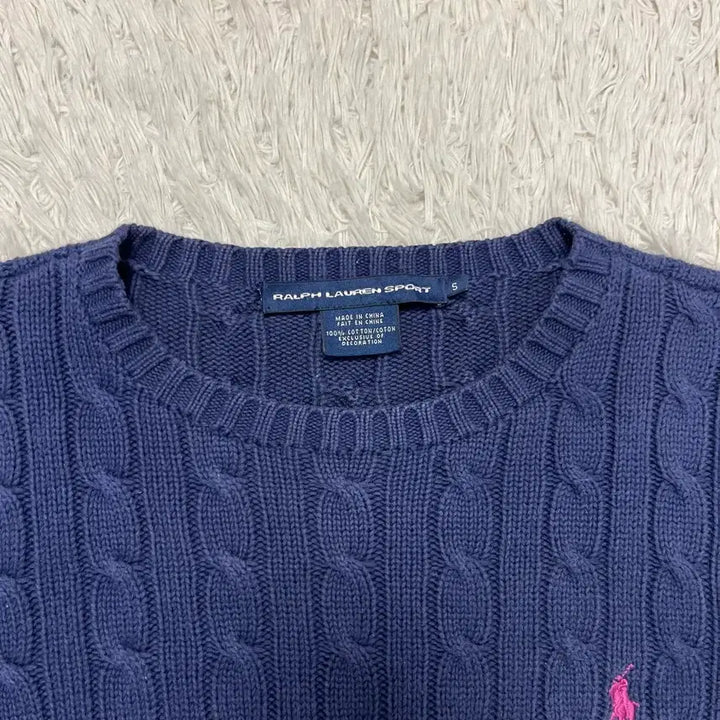 [BUNJANG] Polo Ralph Lauren Cable Knit Sweater / 폴로 네이비 케이블 니트