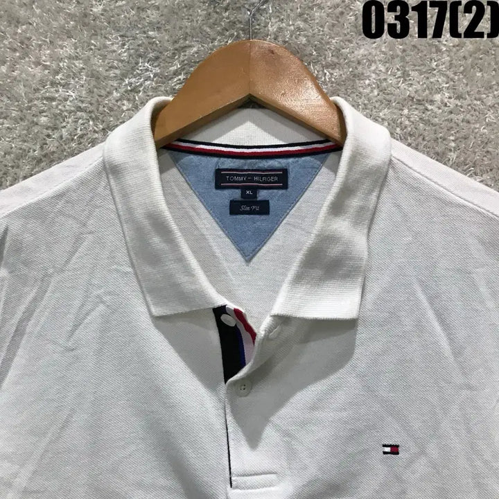 [SOLD OUT] 타미힐피거 화이트 반팔 폴로티 XL