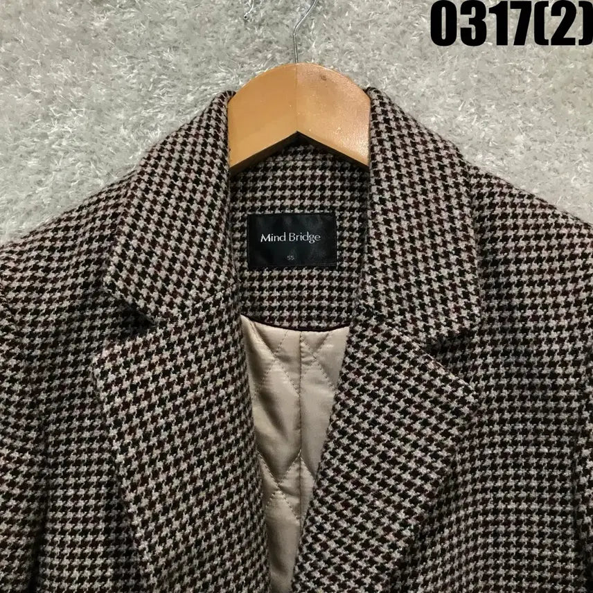 [SOLD OUT] Mind Bridge 하운드투스 체크 롱코트 m