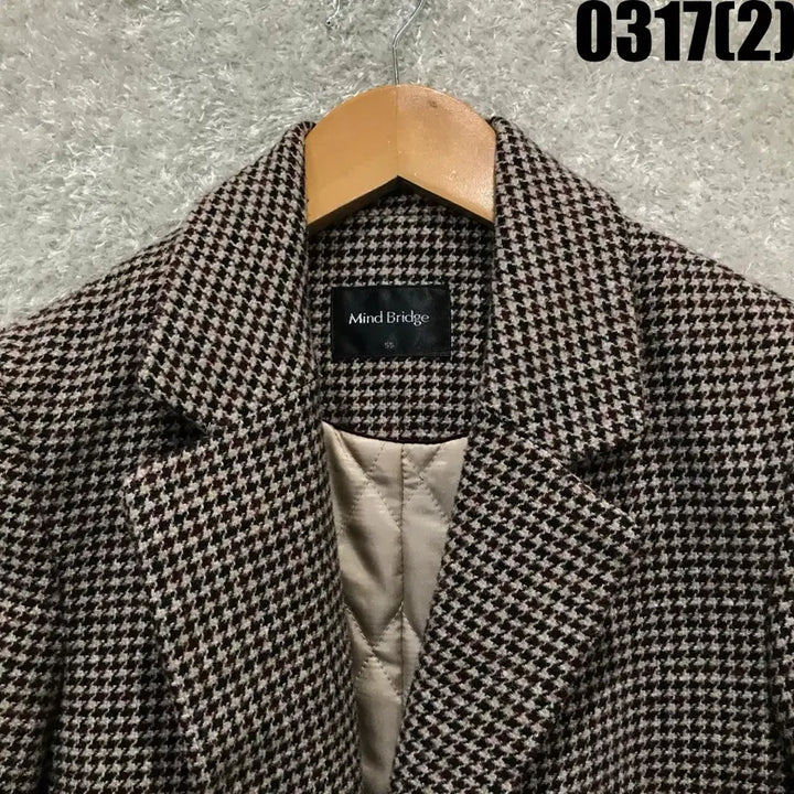 [SOLD OUT] Mind Bridge 하운드투스 체크 롱코트 m