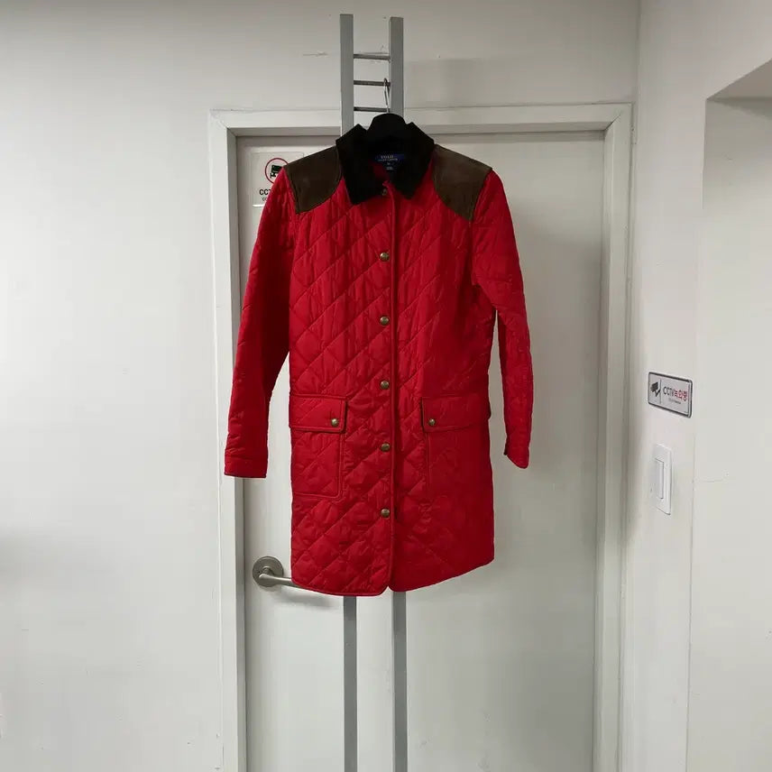 [BUNJANG] Polo Ralph Lauren Red Long Quilted Jacket / 폴로 랄프로렌 레드 롱 퀄팅 자켓 XL16(W)