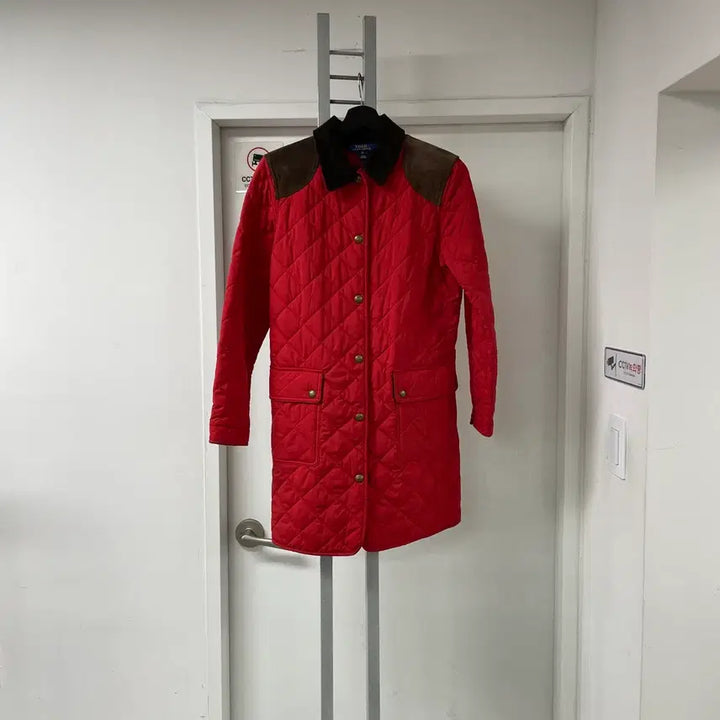 [BUNJANG] Polo Ralph Lauren Red Long Quilted Jacket / 폴로 랄프로렌 레드 롱 퀄팅 자켓 XL16(W)