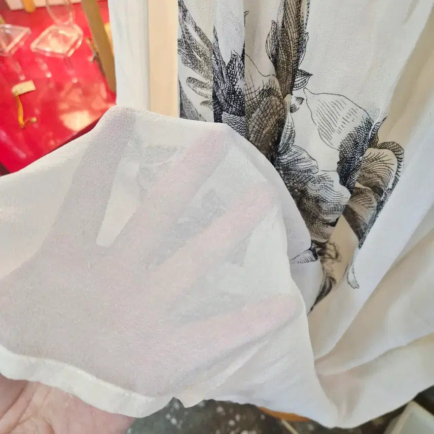 [SOLD OUT] 플라워 프린팅 실크 롱 스커트