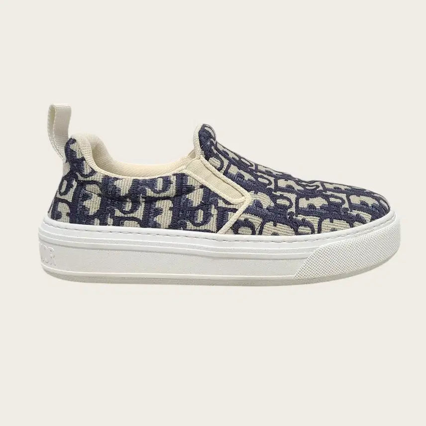 [BUNJANG] Dior Oblique Solar Slip-on Sneakers / [35] 디올 딥 블루 오블리크 솔라 슬립온 스니커즈