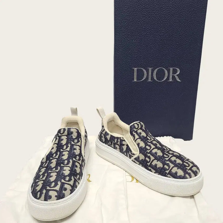 [BUNJANG] Dior Oblique Solar Slip-on Sneakers / [35] 디올 딥 블루 오블리크 솔라 슬립온 스니커즈