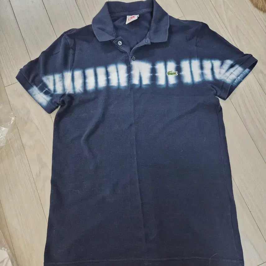 [BUNJANG] Lacoste LIVE Tie-Dye Polo Shirt / Lacoste LIVE 남색 타이 다이 폴로티