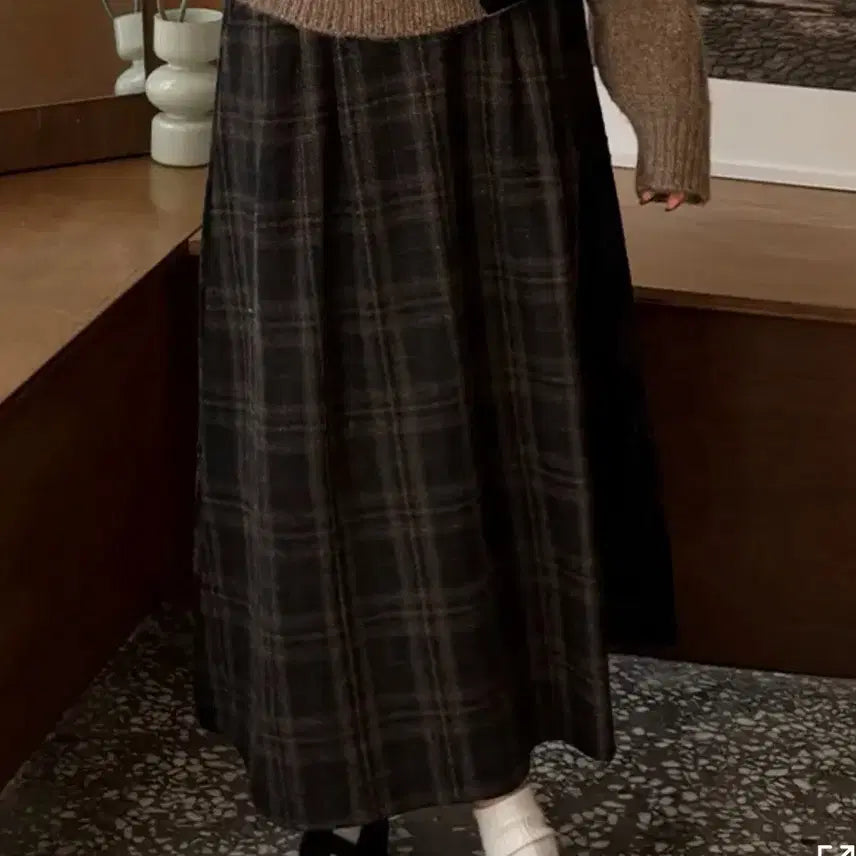 [BUNJANG] Checkered Long Skirt / 일본 여행룩 체크 롱스커트 판매