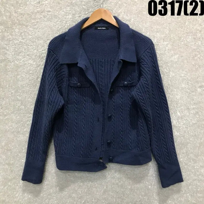 [SOLD OUT] 마리끌레르 네이비 꽈배기 니트 가디건 s
