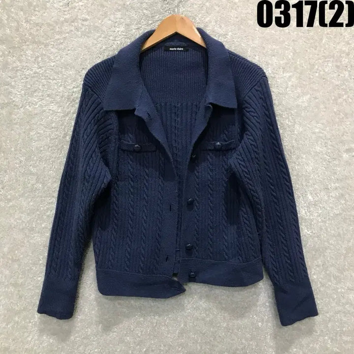 [SOLD OUT] 마리끌레르 네이비 꽈배기 니트 가디건 s