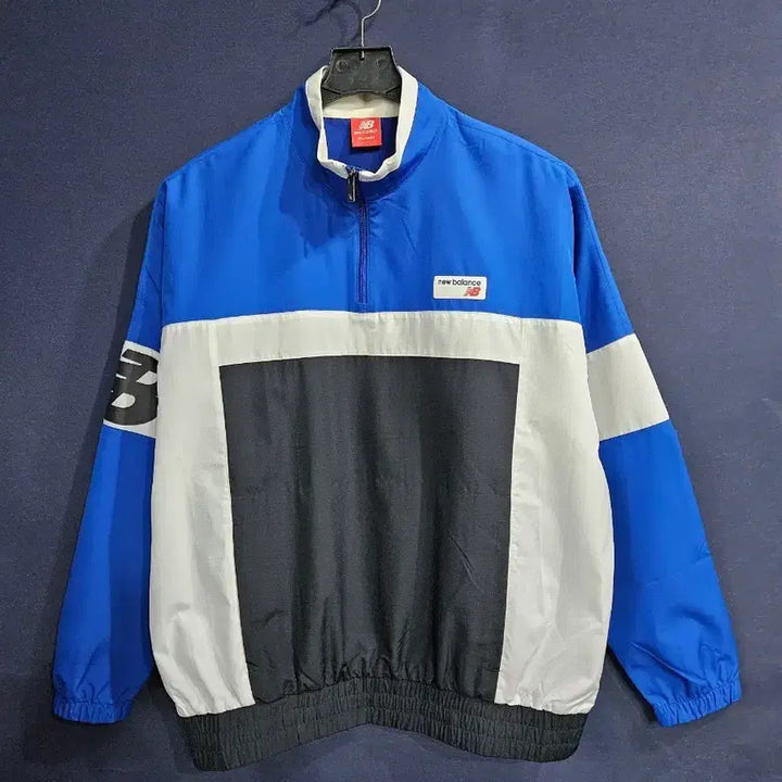 [SOLD OUT] 뉴발란스 프린팅 배색 남성 오버핏 105 반집업 바람막이