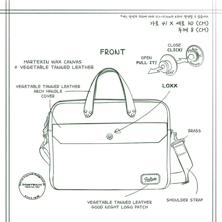 [BUNJANG] Hevitz GN630 Leather Pocket Briefcase / 헤비츠 GN630 레더 포켓 브리프케이스 WC