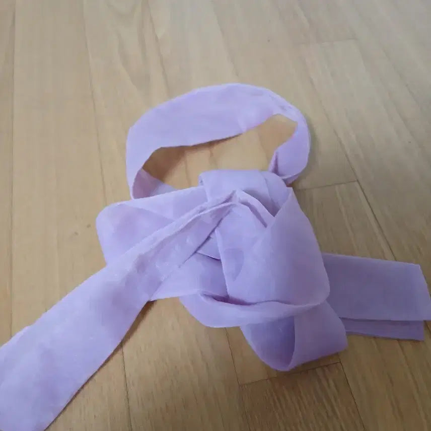 [BUNJANG] See-through Color Block Scarf / 시스루 배색 스카프 블랙/아이보리