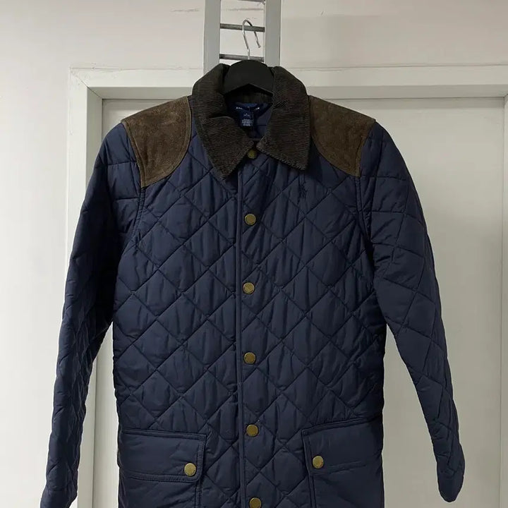 [BUNJANG] Polo Ralph Lauren Navy Long Quilted Jacket / 폴로 랄프로렌 네이비 롱 퀄팅 자켓 L12-14(W)