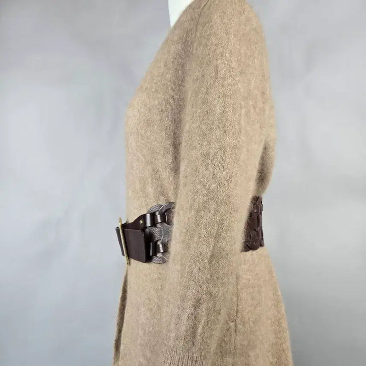 [BUNJANG] Michael Kors Wide Leather Belt Brown / 마이클코어스 와이드 가죽 벨트 브라운