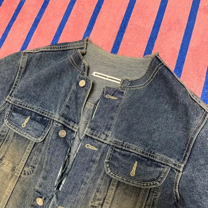[BUNJANG] My Deep Blue Memories Denim Jacket / 마니딥블루메모리즈 데님 청자켓