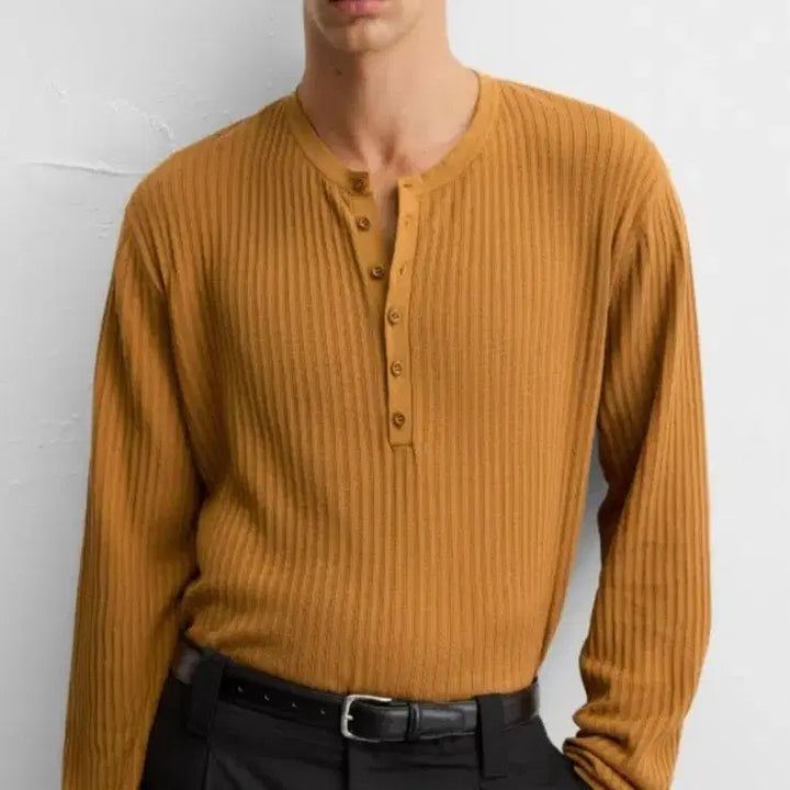 [BUNJANG] ZARA Knit Button Neck Sweater / (L)자라 니트 버튼넥