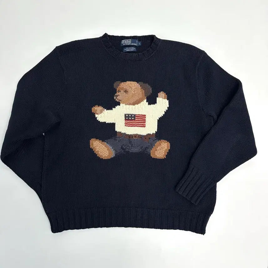 [BUNJANG] Polo Ralph Lauren Hand-Knit Bear Sweater / 폴로 베어 핸드니트 곰돌이 90s