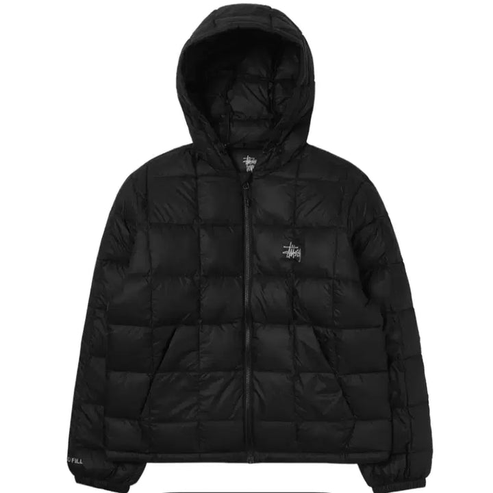 [BUNJANG] Stussy Midweight Hooded Puffer Jacket Black / 스투시 미드웨이트 후드 푸퍼 블랙