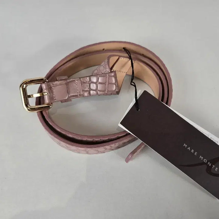 [BUNJANG] Marymond Crocodile Pattern Belt - Pink / 새상품 마리몬트 크로커 무늬 벨트 핑크
