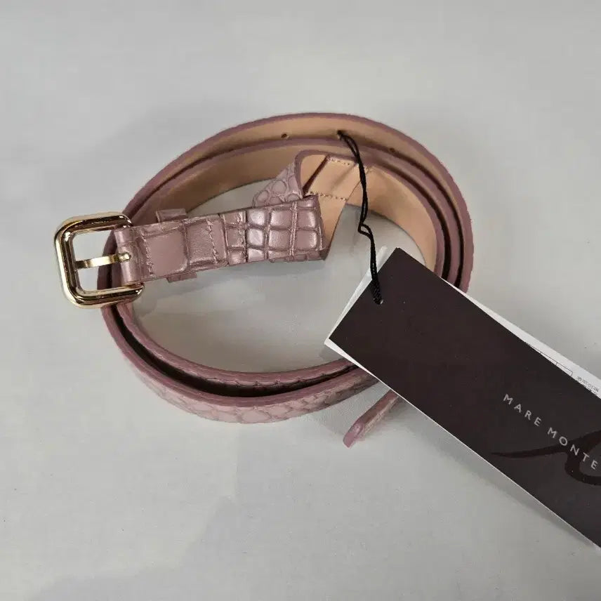 [BUNJANG] Marymond Crocodile Pattern Belt - Pink / 새상품 마리몬트 크로커 무늬 벨트 핑크