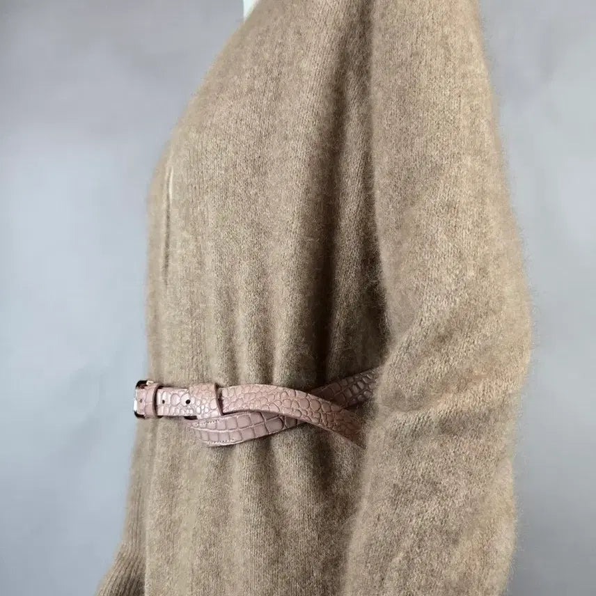 [BUNJANG] Marymond Crocodile Pattern Belt - Pink / 새상품 마리몬트 크로커 무늬 벨트 핑크