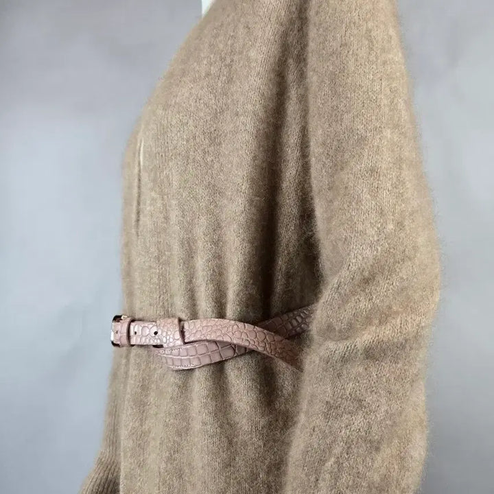 [BUNJANG] Marymond Crocodile Pattern Belt - Pink / 새상품 마리몬트 크로커 무늬 벨트 핑크