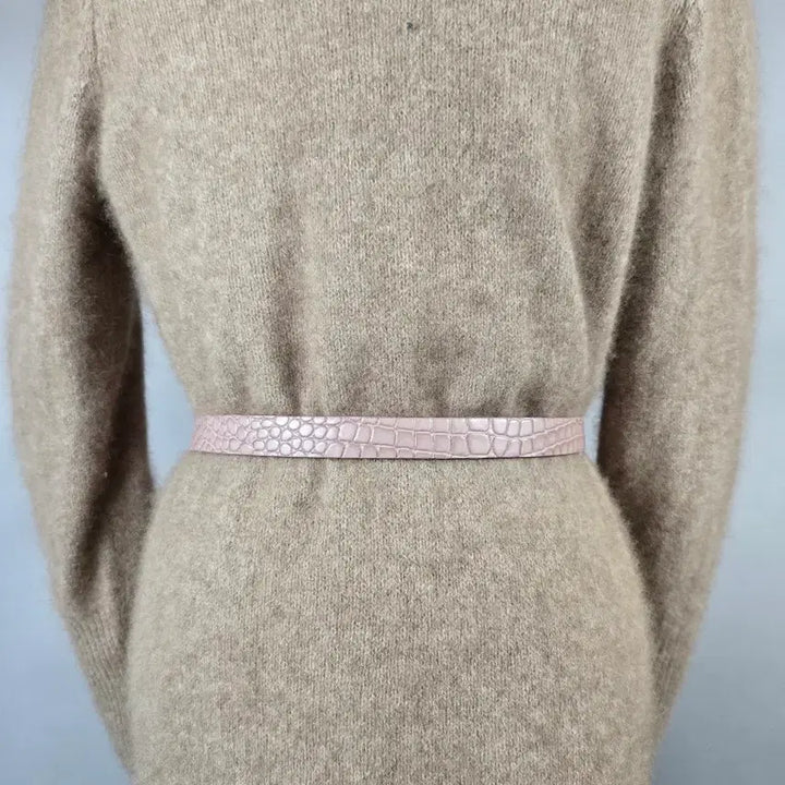 [BUNJANG] Marymond Crocodile Pattern Belt - Pink / 새상품 마리몬트 크로커 무늬 벨트 핑크