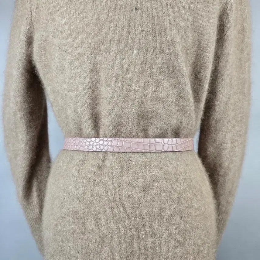 [BUNJANG] Marymond Crocodile Pattern Belt - Pink / 새상품 마리몬트 크로커 무늬 벨트 핑크
