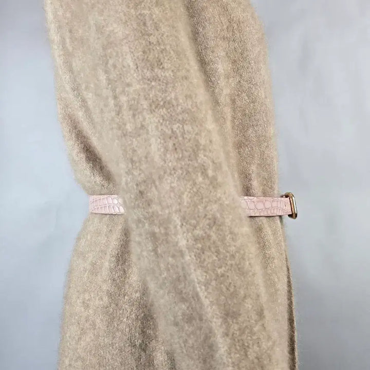 [BUNJANG] Marymond Crocodile Pattern Belt - Pink / 새상품 마리몬트 크로커 무늬 벨트 핑크