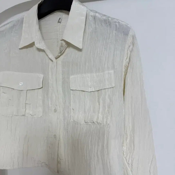 [BUNJANG] White Sheer Pocket Shirt / 화이트 시스루 포켓 셔츠