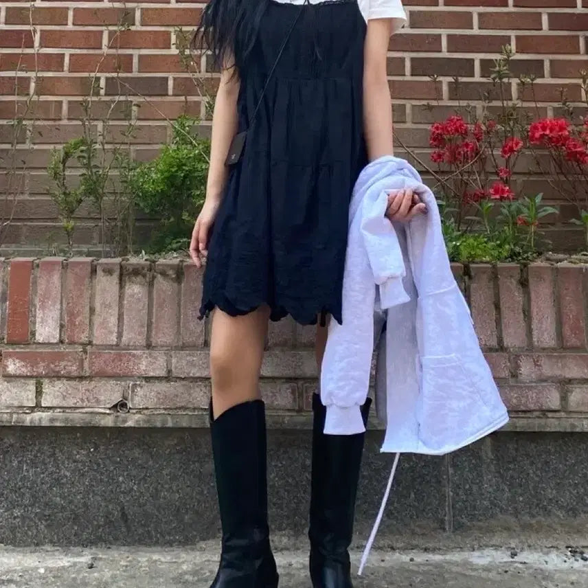 [BUNJANG] Hippie Dippie Pure Sleeveless Dress Black / 히피디피 퓨어 슬리브리스 원피스 블랙 모리걸