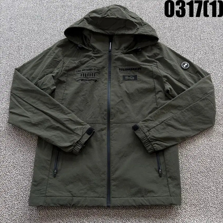 [SOLD OUT] HUMMER 후드 바람막이 자켓 카키색 M