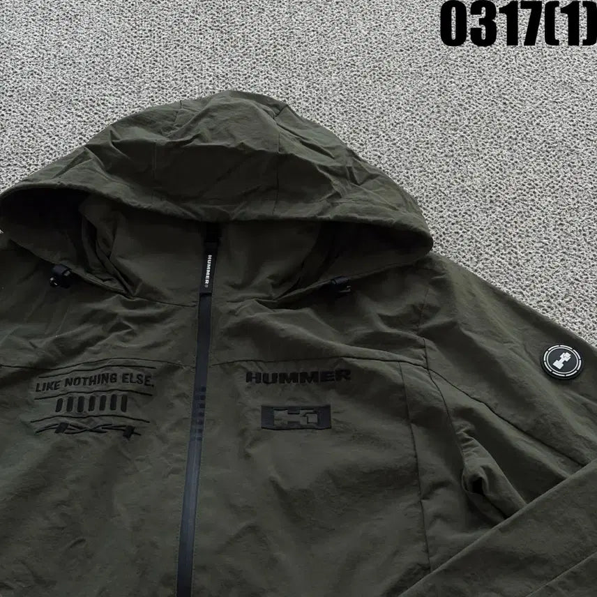 [SOLD OUT] HUMMER 후드 바람막이 자켓 카키색 M