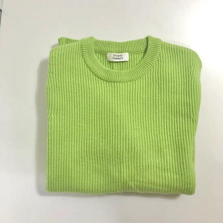 [SOLD OUT] 스튜디오 톰보이 라임색 니트