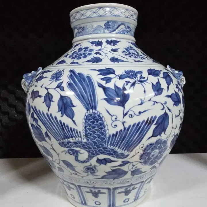 [BUNJANG] Chinese Celadon Porcelain Vase with Phoenix Motif / 중국도자기 원청화 주작문 대형 양이준