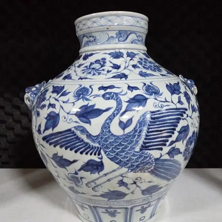 [BUNJANG] Chinese Celadon Porcelain Vase with Phoenix Motif / 중국도자기 원청화 주작문 대형 양이준