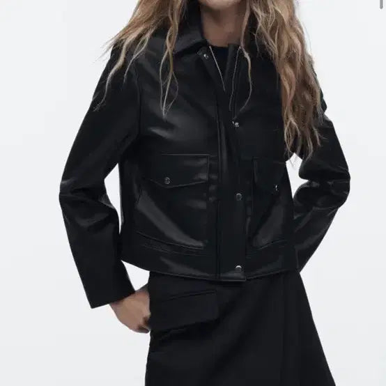[BUNJANG] ZARA Faux Leather Jacket / 자라 페이크레더 자켓