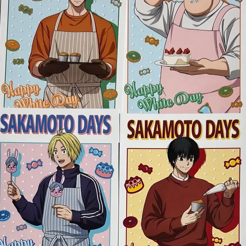 [BUNJANG] Sakamoto Days White Day Postcard Bundle Set / 일괄) 사카모토데이즈 사카데이 화이트데이 특전 엽서 타로 신 나구모
