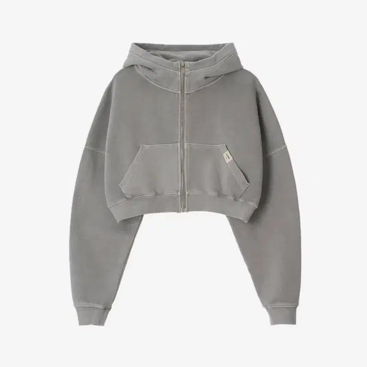 [BUNJANG] Glowny Classic Washed Crop Zip-up Gray / 글로니 클래식 워시드 크롭 집업 그레이