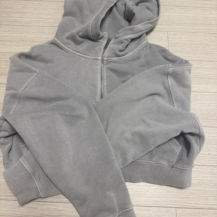 [BUNJANG] Glowny Classic Washed Crop Zip-up Gray / 글로니 클래식 워시드 크롭 집업 그레이