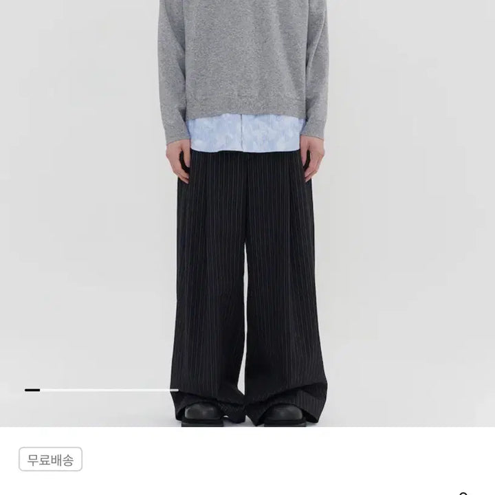 [BUNJANG] Juun.J Cloud Stripe V-neck Knit Top / 준지 클라우드 스트라이프 배색 브이넥 (라이트그레이 L)