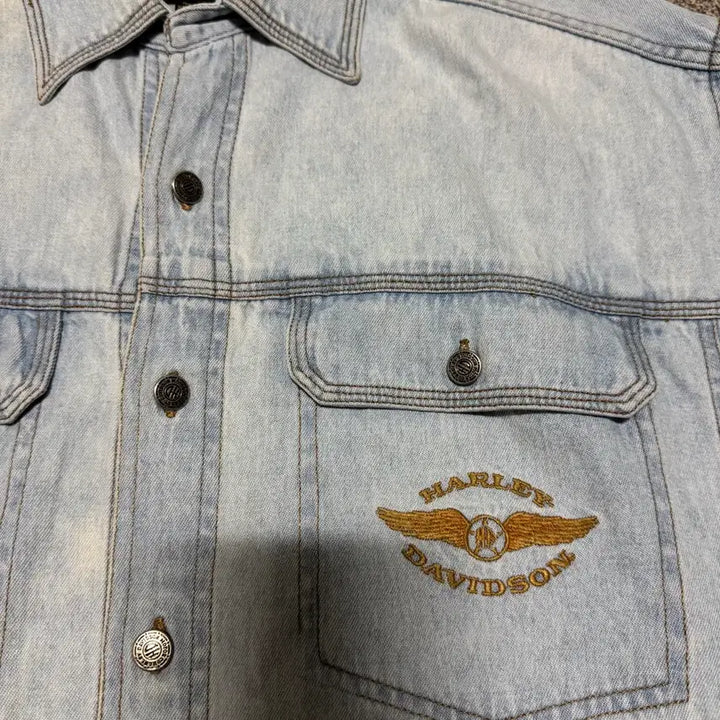[BUNJANG] Harley-Davidson Denim Short Sleeve Shirt / L 할리데이비슨 데님 반팔 셔츠