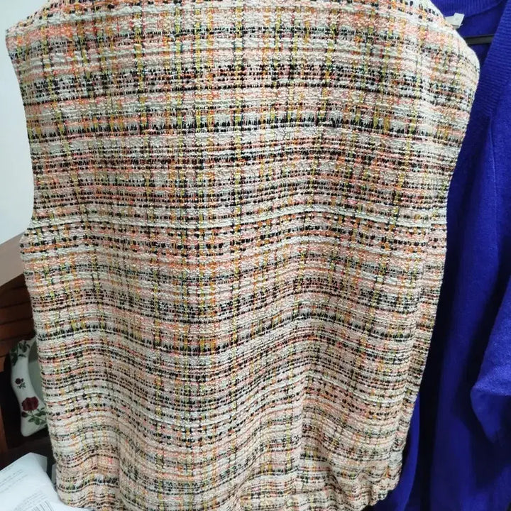 [BUNJANG] Cacharel Spring Orange Tweed Vest / 까사렐 봄빛 오렌지 컬러.55 트위드 베스트