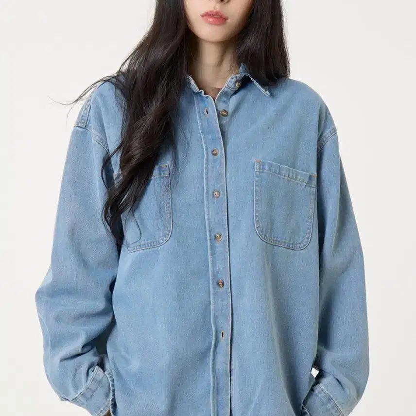 [BUNJANG] Unknown Planet Loose Fit Denim Shirt Blue / [새상품]언노운플래닛 루즈핏 데님 셔츠 블루