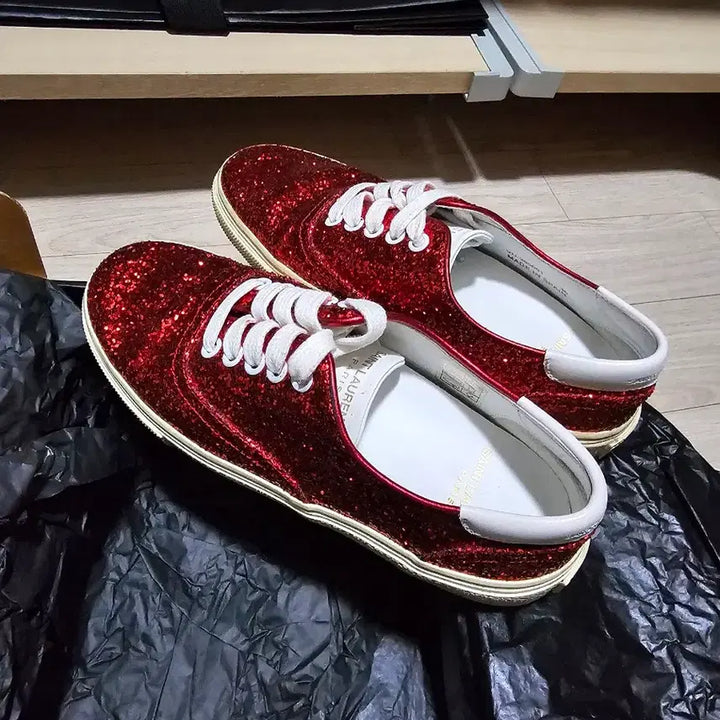 [BUNJANG] Saint Laurent Sequin Glitter Sneakers / 생로랑 스팽글 글리터 스니커즈