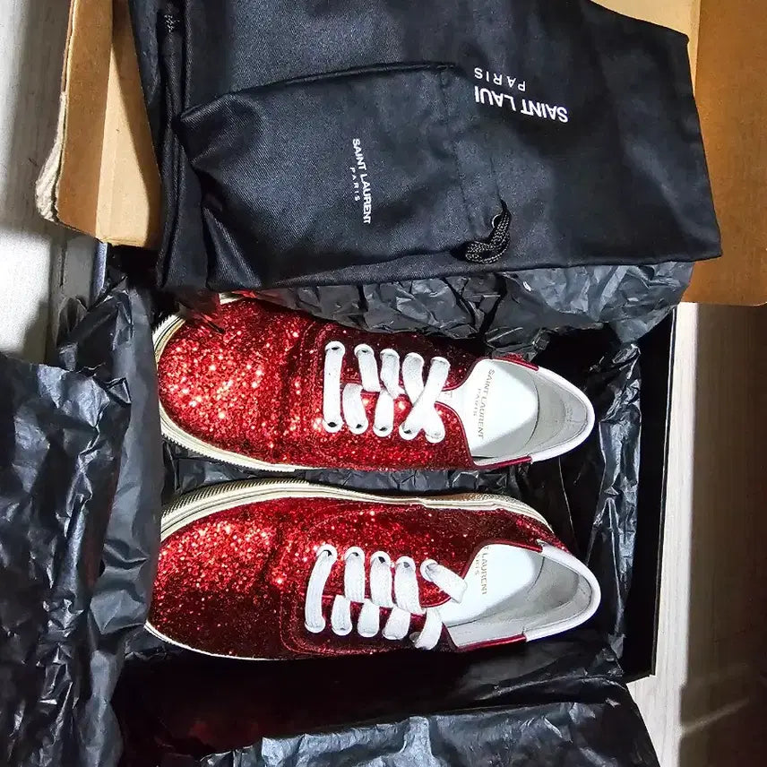 [BUNJANG] Saint Laurent Sequin Glitter Sneakers / 생로랑 스팽글 글리터 스니커즈