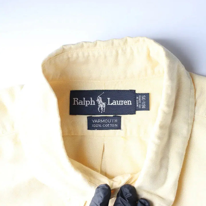 [BUNJANG] Polo Ralph Lauren Yellow Cotton Shirt / 폴로 랄프 로렌 셔츠 옐로우 L